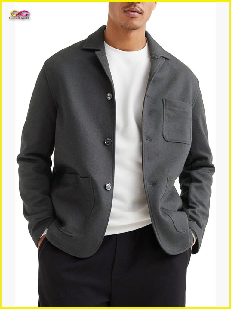 Lightweight Sport Coat Regular Fit Notch Lapel Casual Blazer For Men